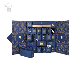 Noel özel Packiging gün kapaklı takvim kutusu Emty kağıt kozmetik sake Clamshell kapaklı takvim kutusu - Product Image 1