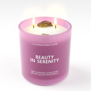 Wholesale customized luxury frosted empty glass candle jars for candle making