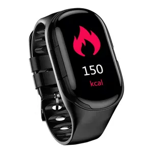 Pulsera inteligente M1 Dual BT 5,0 para hombre, reloj inteligente con auriculares inalámbricos, monitor de frecuencia cardíaca y presión arterial, para teléfono Ios y Android