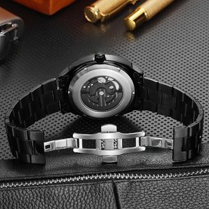 <span class=keywords><strong>Reloj</strong></span> mecánico de negocios de gama alta de lujo para <span class=keywords><strong>hombre</strong></span>, diseño de Darth Vader hueco, banda de cuero resistente al agua luminosa, pantalla analógica, 25 nuevos - Product Image 4