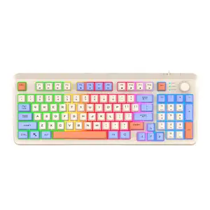 Mini wireless keyboard Mechanical Keyboard RGB Light Up Backlight LED PC Computer Game Gaming Keyboard