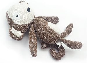 Jouets en peluche pour chiens, animaux en peluche à double couche en tricot marron, singe, éléphant, lapin, jouets qui couinent - Product Image 3