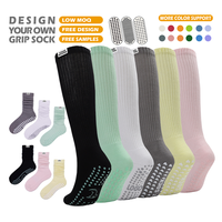 Chaussettes antidérapantes en coton personnalisées pour femmes, chaussettes antidérapantes pour le yoga, le pilates, la danse et l'entraînement