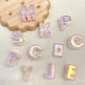 Cuentas de Acrílico UV Luminosas con Letras del Alfabeto, Color Aurora, Cuentas con Orificio Grande para Hacer Joyería, Pulseras, Accesorios para Teléfonos - Product Image 5