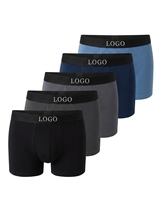 Lot de caleçons boxers pour hommes en coton et élasthanne de qualité supérieure, taille mi-haute, avec ceinture élastique, soutien doux et poche en U, sous-vêtements quotidiens OEM