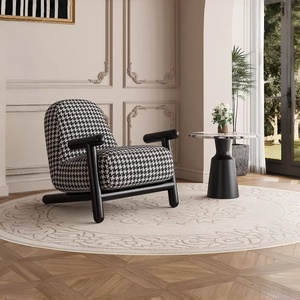 Poltrona Singola di Design Minimalista Italiano, Sedia Relax in Tessuto Pied-de-Poule con <span class=keywords><strong>Spugna</strong></span> ad Alta Resilienza <span class=keywords><strong>per</strong></span> Hotel (Vendita all'Ingrosso) - Product Image 6