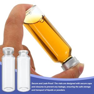 30ml phòng thí nghiệm lọ thủy tinh trong suốt Borosilicate lọ với cao su Stopper uốn đầu mũ mẫu nhựa hàng đầu phòng thí nghiệm chai - Product Image 4