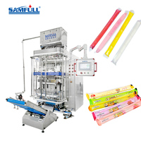 Machine automatique d'emballage de bonbons glacés de jus de sachet de bâtonnet à 4 voies 6 voies machine d'emballage de glace à joint arrière à plusieurs voies