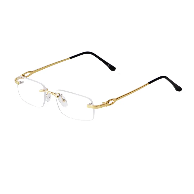 ADE WU-gafas de sol de metal sin montura para hombre, lentes ópticas rectangulares de diseñador de marcas famosas, antiluz azul, STY9065C