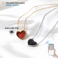 Nouveau collier NFC, accessoires intelligents, bijoux élégants en forme de cœur, 13,56 MHz RFID, cadeaux NFC, cadeaux de vacances