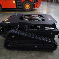 Tondeuse robot hybride électrique et essence télécommandée de qualité industrielle - Tondeuse à gazon sur chenilles hydraulique avec bac de ramassage CE tout-terrain