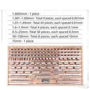 Sınıf 0 yüksek hassasiyetli paslanmaz çelik 50mm/100mm ölçer blok sürmeli kumpas mikrometre kalibrasyon için Set kalınlığı standartları - Product Image 2