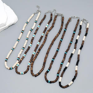 Boho fait à la main Hawaii plage noix de coco coquille <span class=keywords><strong>collier</strong></span> de perles mode pierre Turquoise naturelle Puka coquille <span class=keywords><strong>surf</strong></span> <span class=keywords><strong>collier</strong></span> pour hommes - Product Image 1