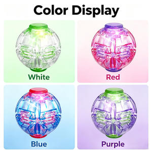 Juguete Antiestrés LED Luminoso Giratorio Deformable de Silicona ABS, Bola Giratoria Fidget Gyro, 6x6x6cm, 4 Colores, Caja de Regalo - Product Image 4