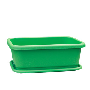 <b>Rectangular</b> Plastic Flower <b>Pot</b> Green Beige Resin Balcony Garden <b>Planting</b> Container Home Use - Product Image 5