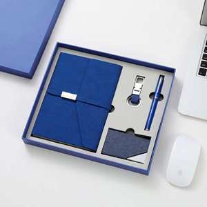 Stock a 5 <b>Notebook</b> Business Notepad Gift Box With Pen Card Holder Key Chain Stationery Office Supplier Custom Gift <b>Set</b> - Product Image 2