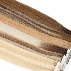 Cabelo natural de extensão de cabelo humano, extensão de fita de cabelo humano, extensões de cabelo baratas remy natural