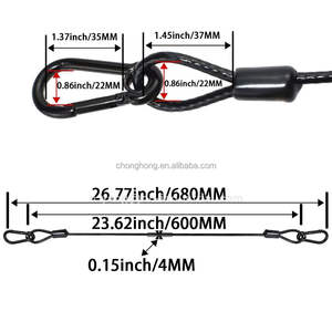 Câble de sécurité en acier inoxydable tressé à extrémité de boucle enduit de PVC - Product Image 2