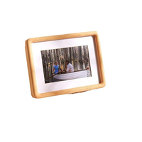 Cadre photo rectangulaire en bois massif de noyer, fabrication directe usine, cadre épais pour affichage de photos sur bureau ou étagère, personnalisation OEM, vente en gros