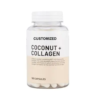 Nhãn hiệu riêng da tóc bổ sung VC vitamin H tinh khiết collagen peptide Biotin Thuốc bột dầu dừa keto Collagen viên nang