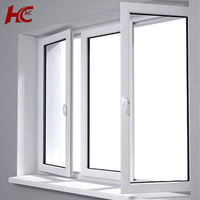 Fenêtres à cadre en PVC vinyle personnalisées en usine, insonorisées, modernes, avec verre trempé, fenêtre à battant en UPVC