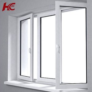 Jendela Kusen Vinyl PVC Kustom Pabrik, Kedap Suara, Rumah Modern, Kaca Tempered, Jendela UPVC Casement - Product Image 1