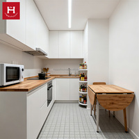 HAPPYHOUSES Australie Projet Résidentiel Armoires de Cuisine en Mélamine Cuisine Compacte Tout-en-un pour Appartements et Hôtels