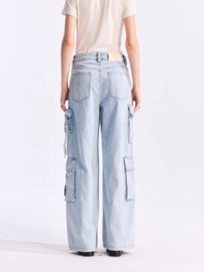 Yuanbofei נשים גבוהה-wanbofei 9-כיס רגל ישרה ג 'ינס נשם מזדמן ומכנסיים בסגנון y2k - Product Image 4