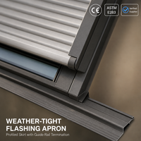 Fenêtre de toit moderne minimaliste à cadre en aluminium, double vitrage, verre de sécurité, efficacité énergétique, taille personnalisée