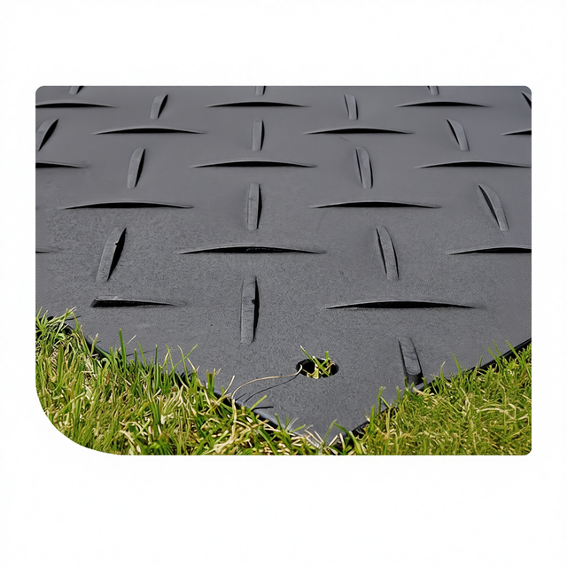 Interlocking HDPE Ground Protection Mats Rubber Material Customizable Cutting Service 394 X 118 Grounding Earthing Mat