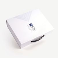 Luxus-Geschenk verpackungs boxen mit Schaufenster Kunststoff griff Benutzer definierter LOGO-bedruckter magnetischer Klapp karton