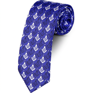 Cravate élégante pour homme, inspirée des francs-maçons, avec symbole de boussole carrée, idéale pour les mariages et les occasions formelles. - Product Image 1