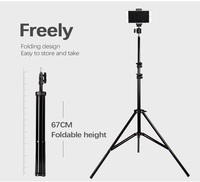 Support trépied pour téléphone et iPad, pliable, pour tablette, sol, réglable en hauteur, à rotation de 360 degrés