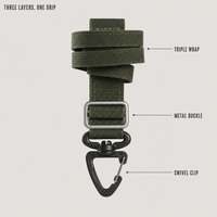 Sangle auto-agrippante à dégagement rapide avec clip pivotant à 360° pour sac à dos MOLLE, équipement extérieur en polyester triple couche
