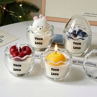 Duftkerze mit Eigenem Logo Luxuriöses Handgefertigtes Eierschalen-Glasgefäß mit Deckel Niedliche Tier-Kerzengläser für Feiertagsgeschenke