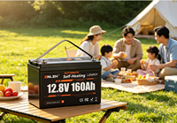 Batterie LiFePO4 Enlzh personnalisée 12,8 V 160 Ah avec auto-chauffage et BMS pour stockage d'énergie solaire
