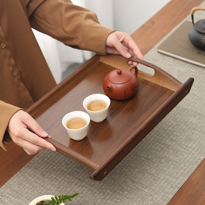 Plateau rectangulaire en bois pour servir le thé, rangement, salon, salle à manger, usage domestique, style chinois - Product Image 3