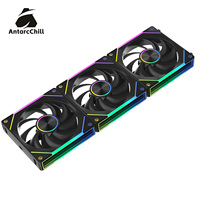 AntarcChill Black Modular Snap Fan Center CD Ring Side Mirror Daisy Chain ARGB Quiet Cooling PC Case OEM