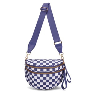 Crossbody Bum <b>Bags</b> for Women Checkered Purse Spacious Sling <b>Bag</b> Fanny Pack with Adjustable <b>Strap</b> - Product Image 2