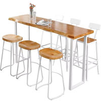 Table de bar murale moderne en bois massif à hauteur réglable, tabouret haut étroit pour usage domestique, hôtelier, commercial, café, salon de thé