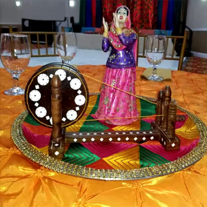 Decoraciones de Boda Punjabi Hechas a Mano, Manteles Phulkari, Obra Maestra de Artesanos Phulkari para Bodas Indias, EE. UU. - Product Image 1
