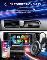 Adaptador Inalámbrico CarPlay para iPhone y Android 2025, Bluetooth 4.1, Diseño Portátil USB, Certificado CE/FCC, Aplicación Mirror, Netflix, YouTube