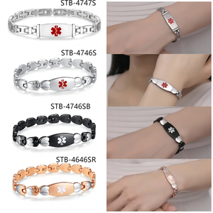 Energinox Water proof Stylish Free Custom Blank Gravur Notfall Medical Alert ID Manschette Armband für Männer Frauen - Product Image 2