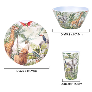 Großhandel Tropischer Regenwald Tiermuster Melamin Platzteller für Zuhause Küche Restaurant Servieren von Salat Obst Tischgeschirr - Product Image 6