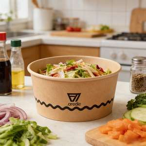 Single-use Takeaway Food Grade Kraft Paper Commercial Grade <strong>Dessert</strong> Bowl. Eco-Friendly <strong>Biodegradable</strong> Customizable Square/Round - Product Image 3