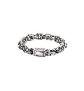 <strong>KALEN</strong> 230mm Men 316L Stainless Steel Rectangular Links Bracelet with Punk Skull Charms Third Party Certified - Product Image 1