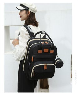 Zaino personalizzato impermeabile per mamma nuova borsa da letto Rollaway zaino per pannolini con custodia a <span class=keywords><strong>portafoglio</strong></span> per andare fuori borsa zaino per mamma portatile - Product Image 6