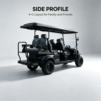 Voiturette de golf électrique de luxe chinoise haut de gamme 6 places, personnalisée pour camping, sites panoramiques, complexes hôteliers et clubs de tourisme