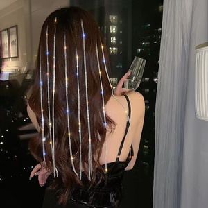 Q&amp;Y New Bling Long Diamond Head Chain Hairpin Popular <strong>Hair</strong> Accessories Luxury Rhinestone Tassel <strong>Hair</strong> Chain Braided <strong>Hair</strong> <strong>Band</strong> - Product Image 5