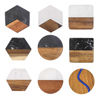 Ensemble de sous-verres en pierre, tapis résistants à la chaleur, sets de table carrés, sous-verres pour café et vin, sous-verres pour tasses à thé de forme irrégulière, style moderne et minimaliste